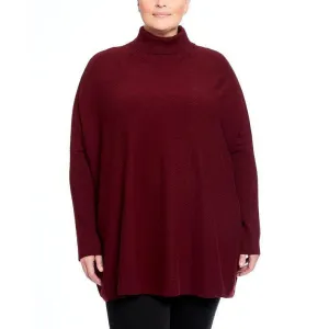 Plus Womens Ribbed Trim Turtleneck Pullover Sweater