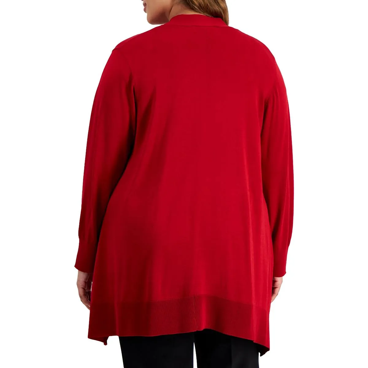 Plus Womens Solid Knit Cardigan Sweater