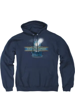 Polar Express Train Logo Adult Pull Over Hoodie / Hooded Sweatshirt
