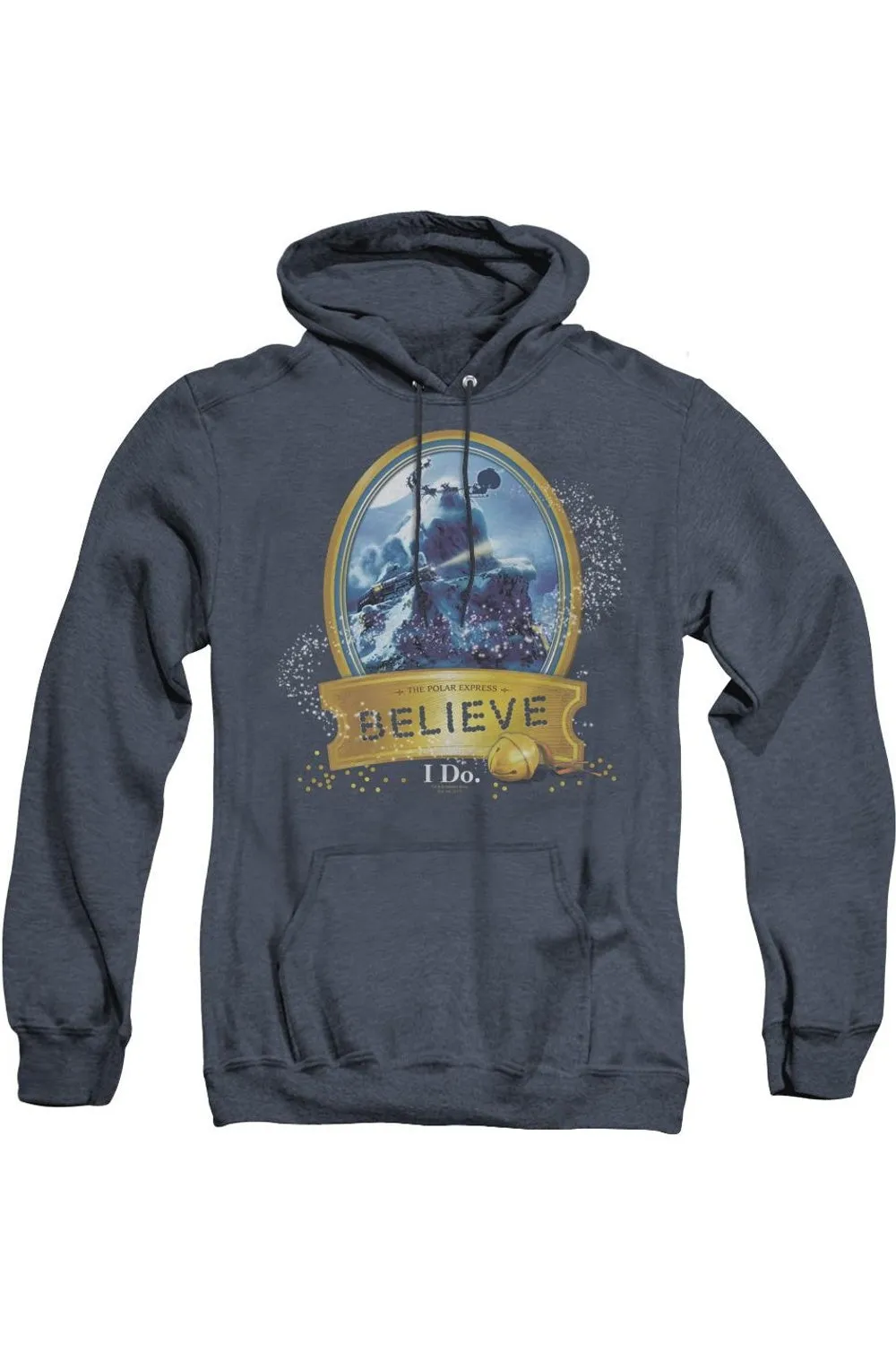 Polar Express True Believer Adult Heather Hoodie / Hooded Sweatshirt