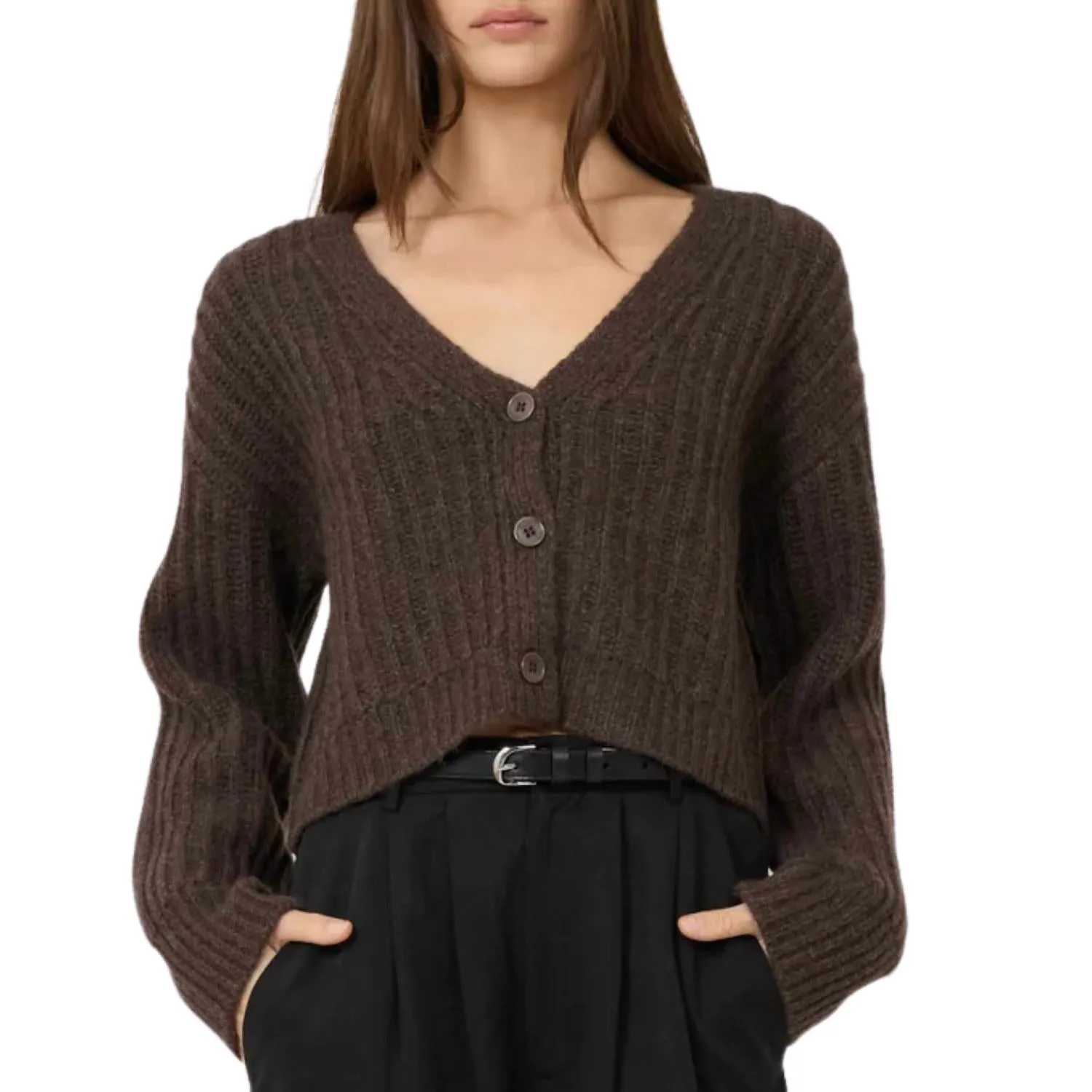 Polly Cashmere Cardigan In Coffee