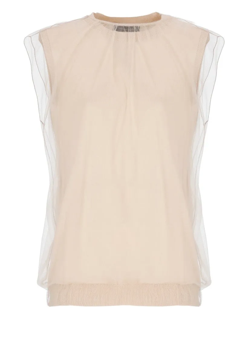 Powder Pink Cashmere And Silk Sweater