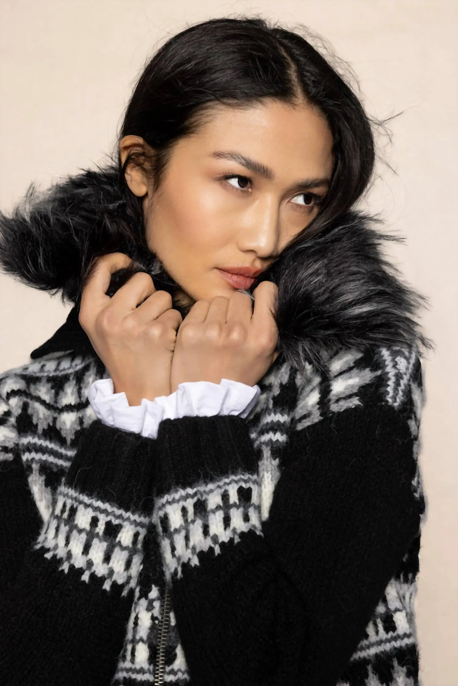 Powder Puff Cardigan In Black