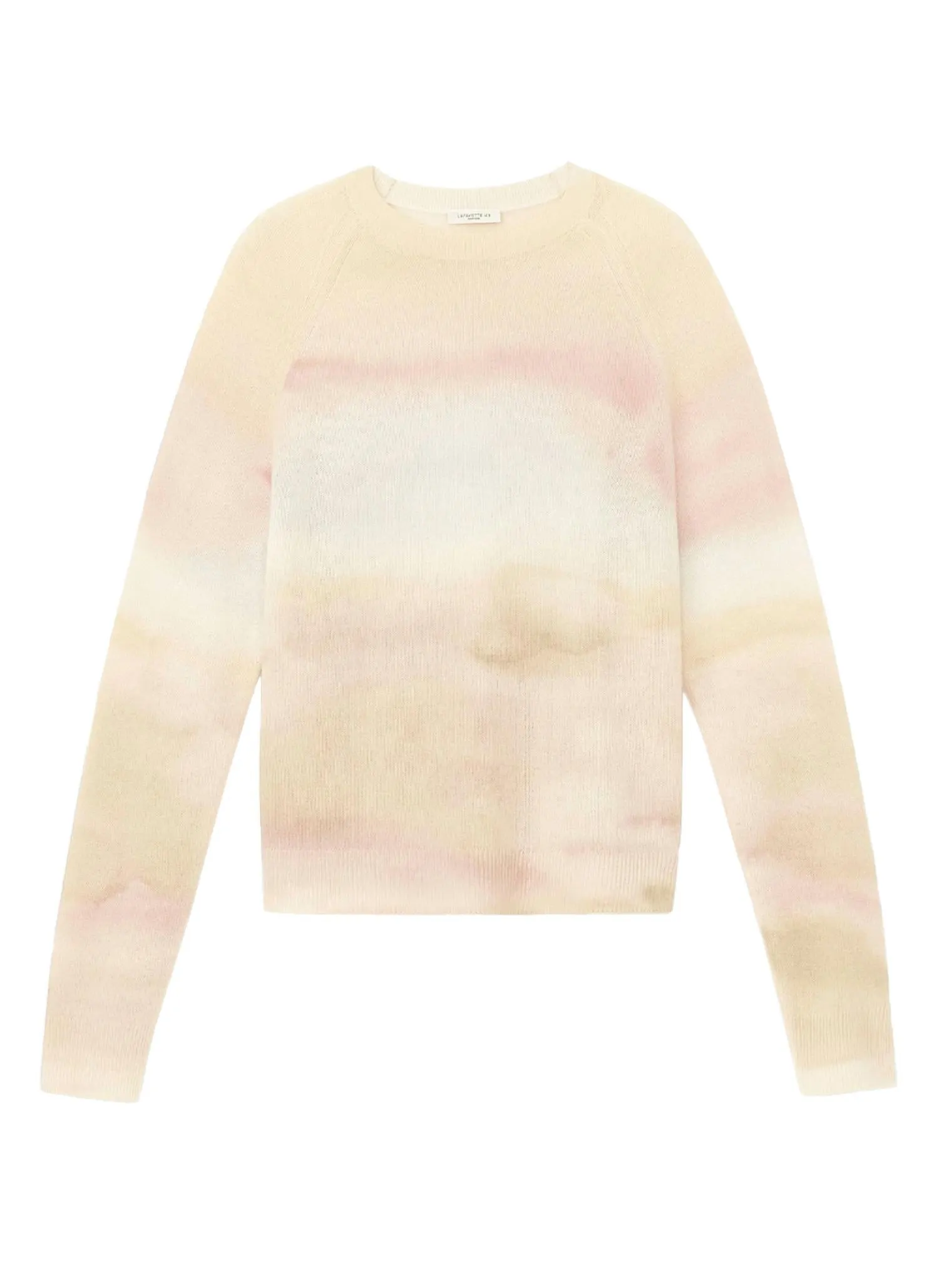 Printed Cashmere Crewneck Sweater In Straw Multi