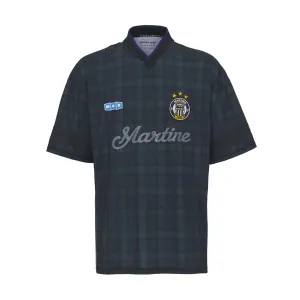 Printed Football Jersey 'Black Tartan'