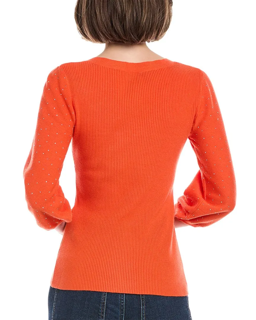 Rain   Rose Puff Sleeve Sweater