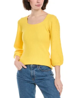 Rain   Rose Puff Sleeve Sweater