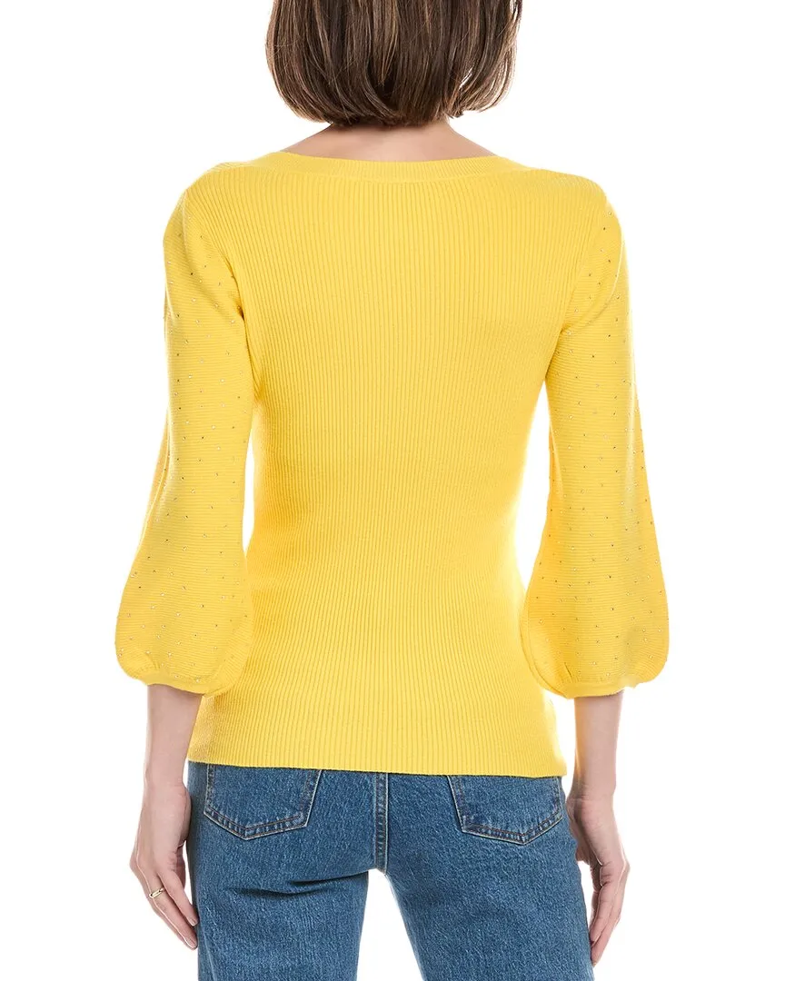 Rain   Rose Puff Sleeve Sweater
