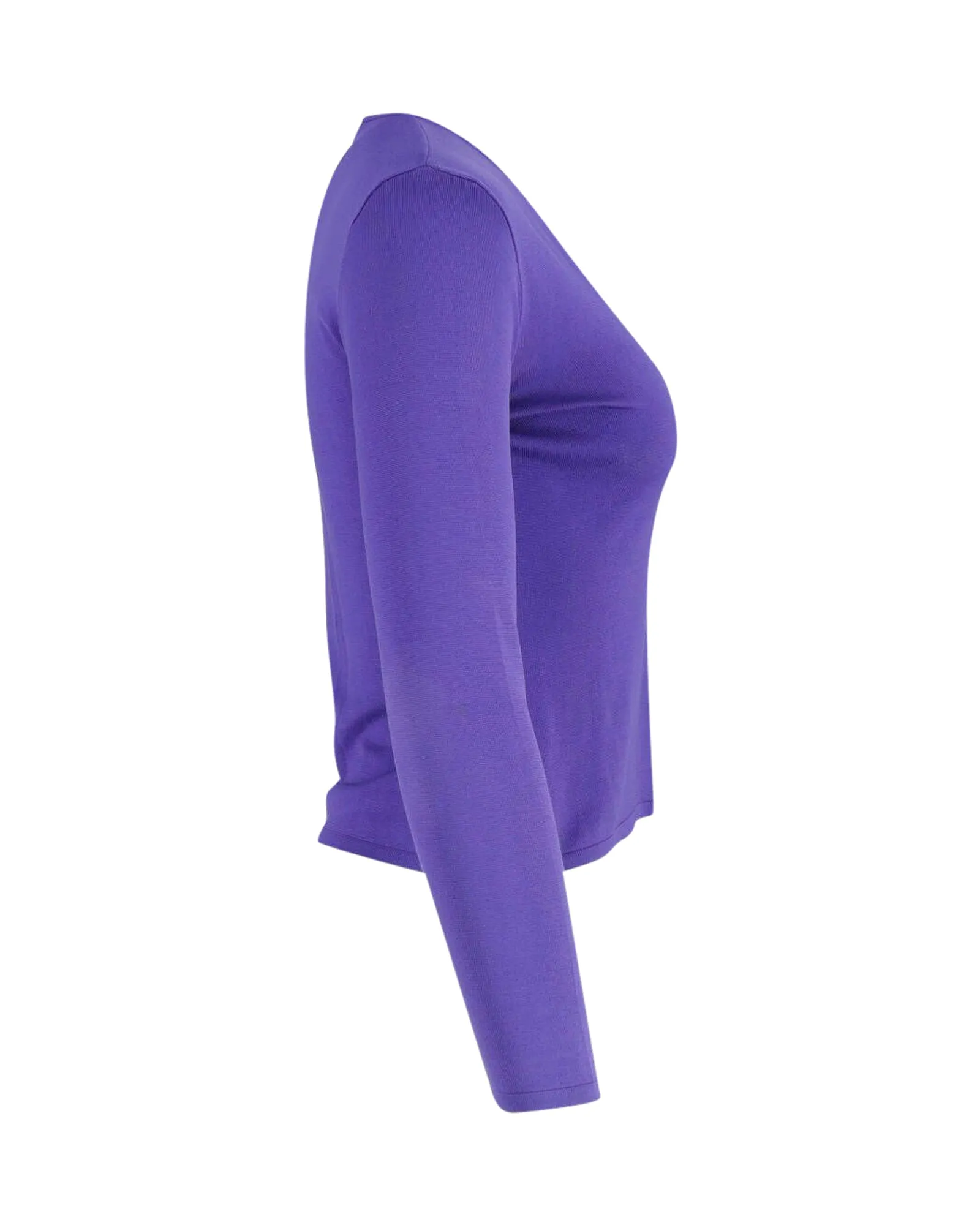 Ralph Lauren Long Sleeve Top in Purple Silk