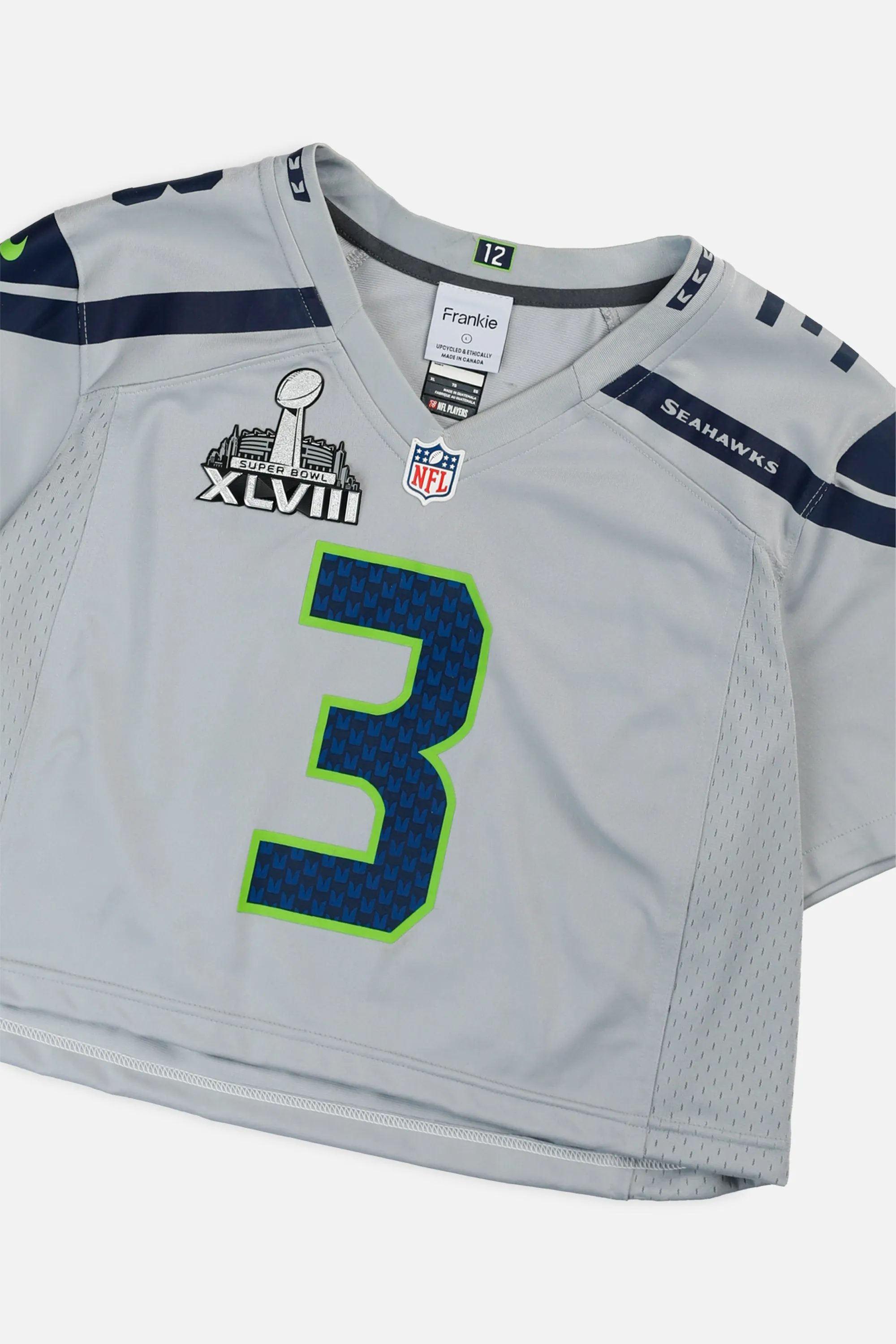 Rework Crop Seattle Seahawks NFL Jersey - L