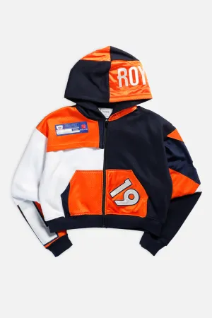 Rework Denver Broncos NFL Crop Zip Hoodie - M