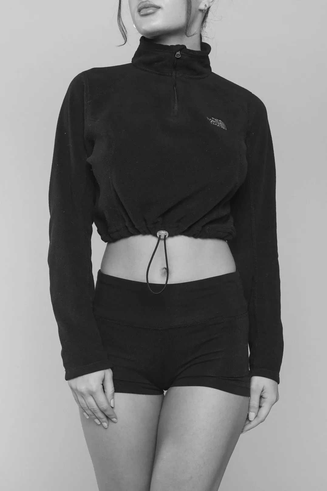 Rework North Face Crop Fleece Sweater - S