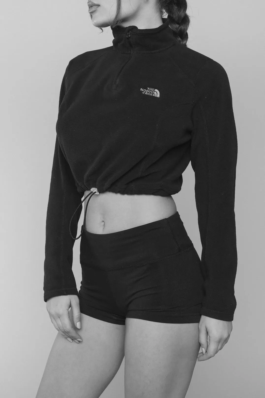 Rework North Face Crop Fleece Sweater - S