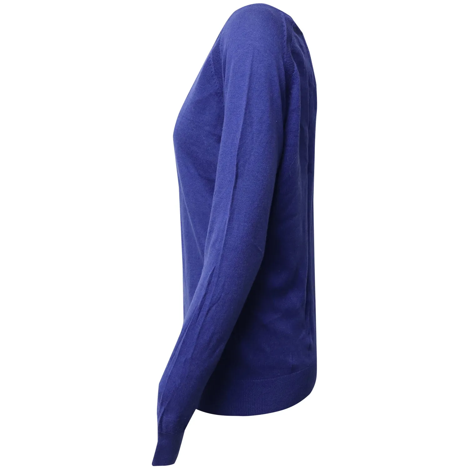 Sandro Paris Open Back Sweater with Bows in Blue Cotton