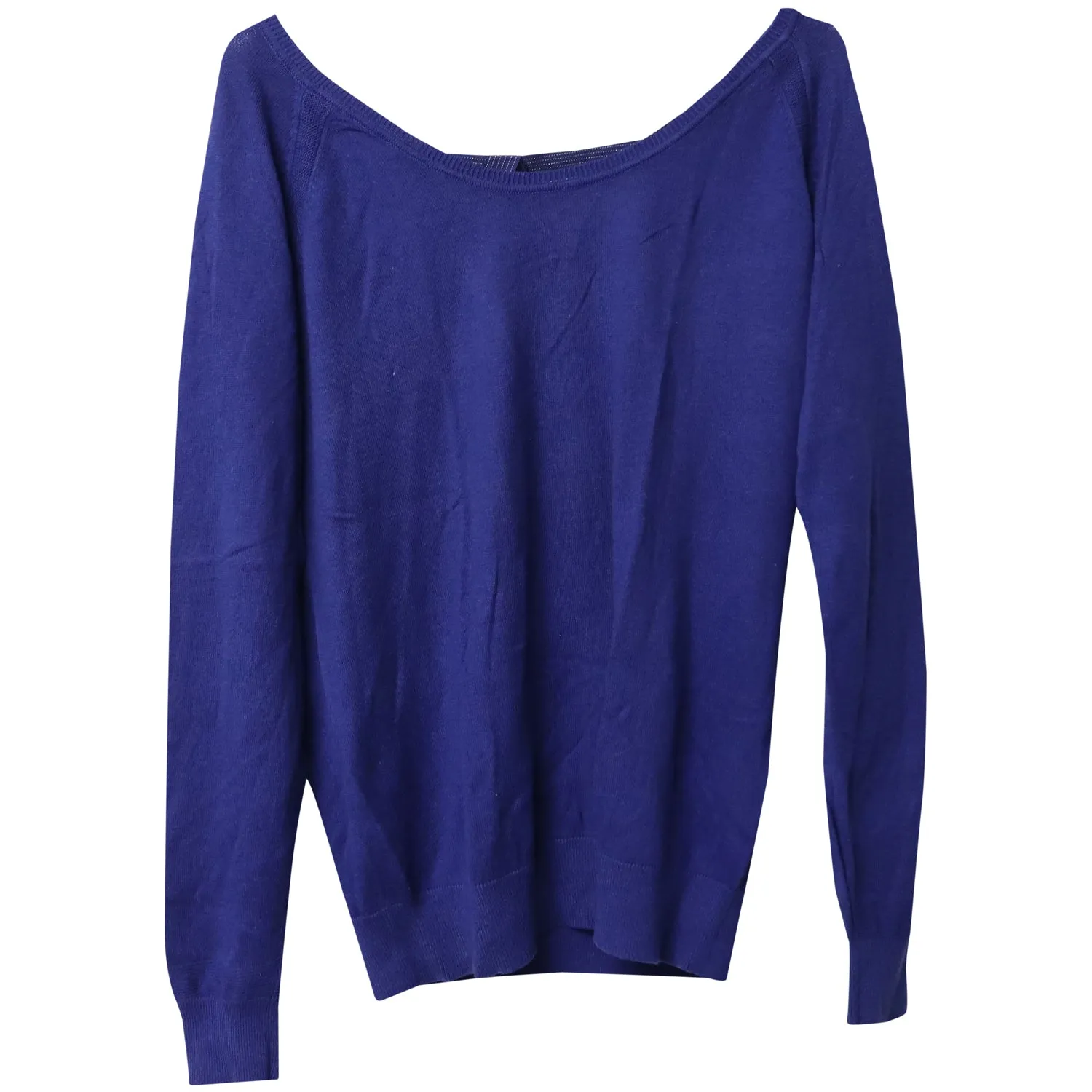 Sandro Paris Open Back Sweater with Bows in Blue Cotton