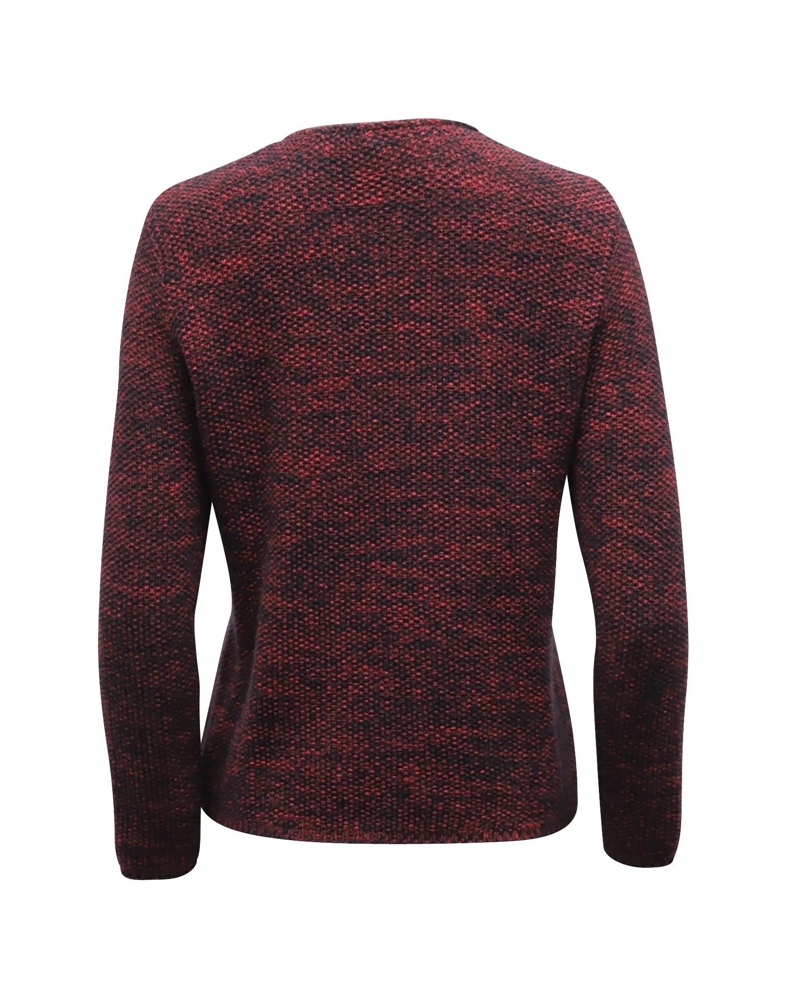 Sandro Zippered Crew Neck Sweater in Red Cotton