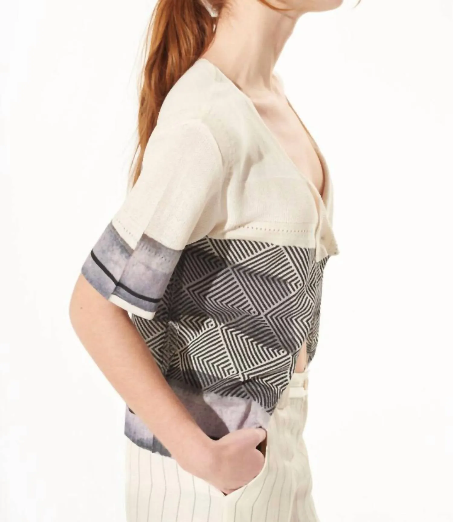 Sayornis Cardigan In Multi Print