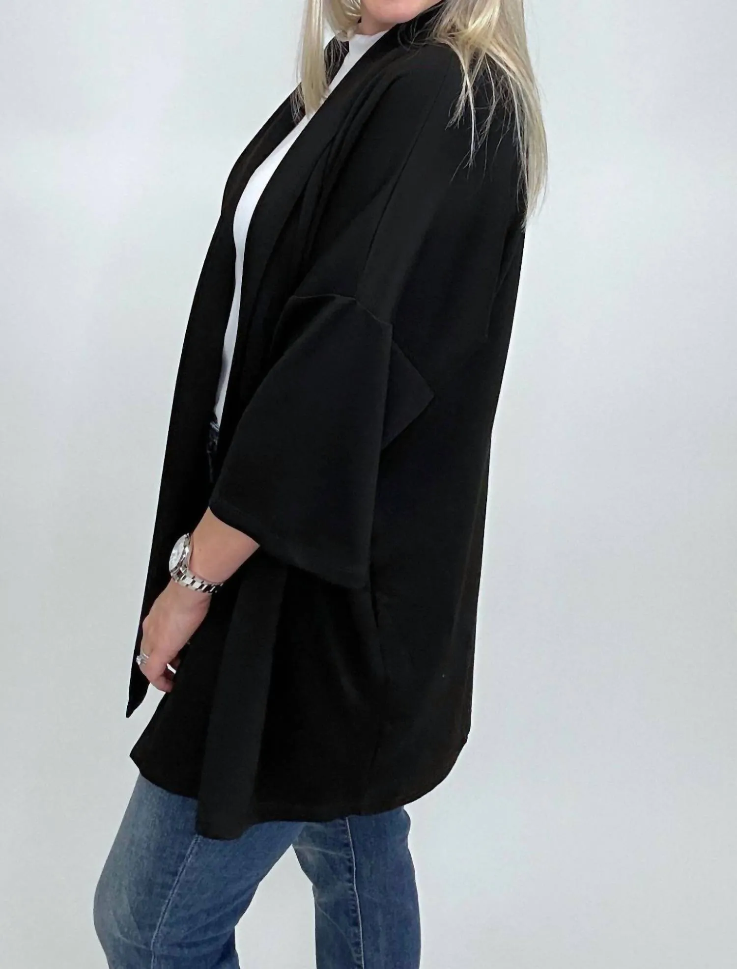 Scuba Modal Cardigan In Black