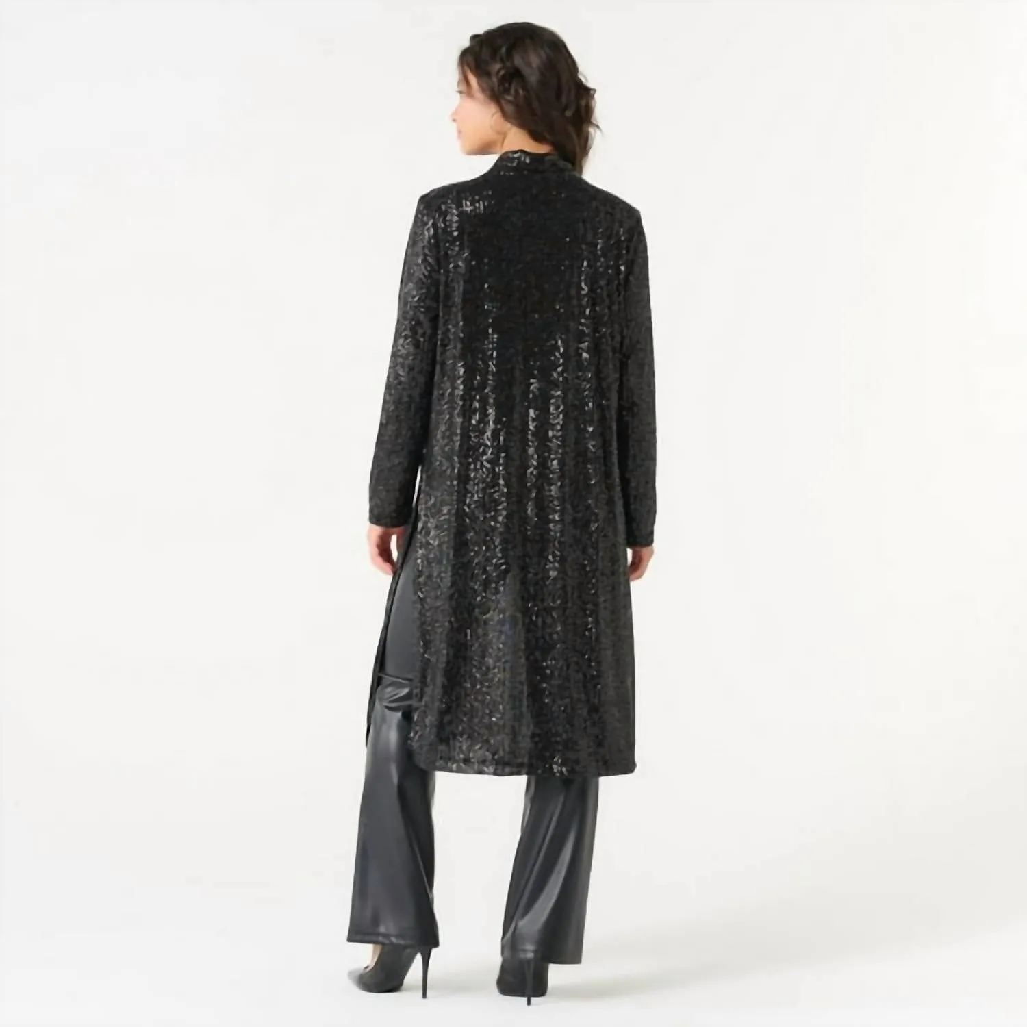 Sequin Duster In Black
