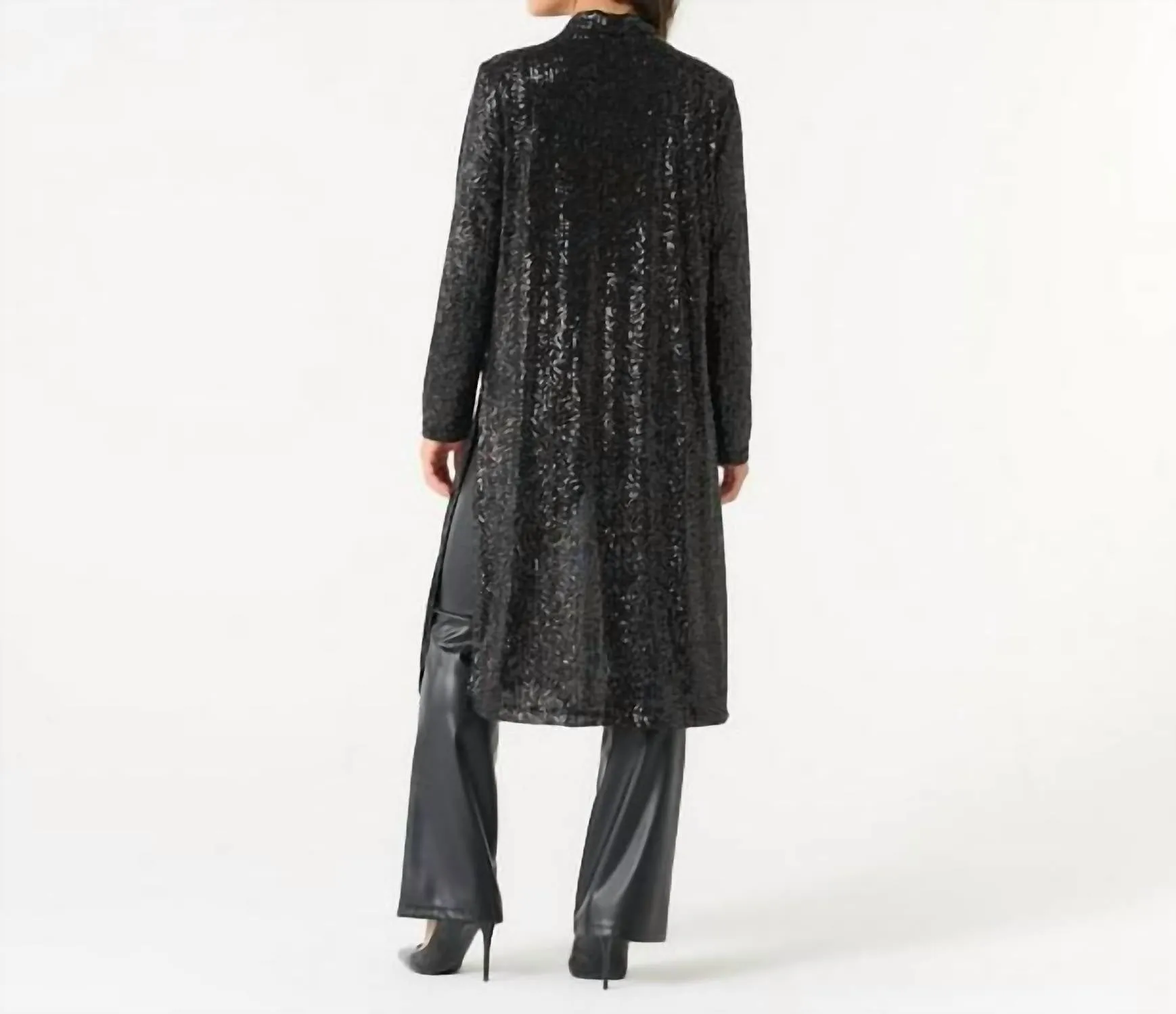 Sequin Duster In Black