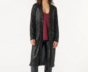 Sequin Duster In Black