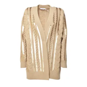 Sequined Mirco Cardigan In Wool And Cashmere
