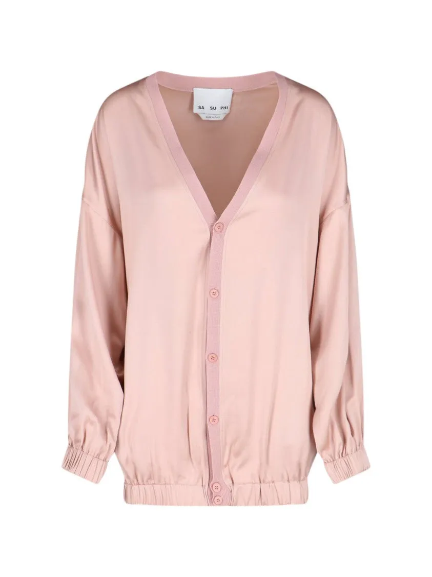 Silk-Blend Cardigan  Pink