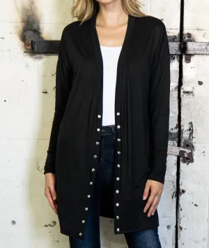Snap Cardigan In Black