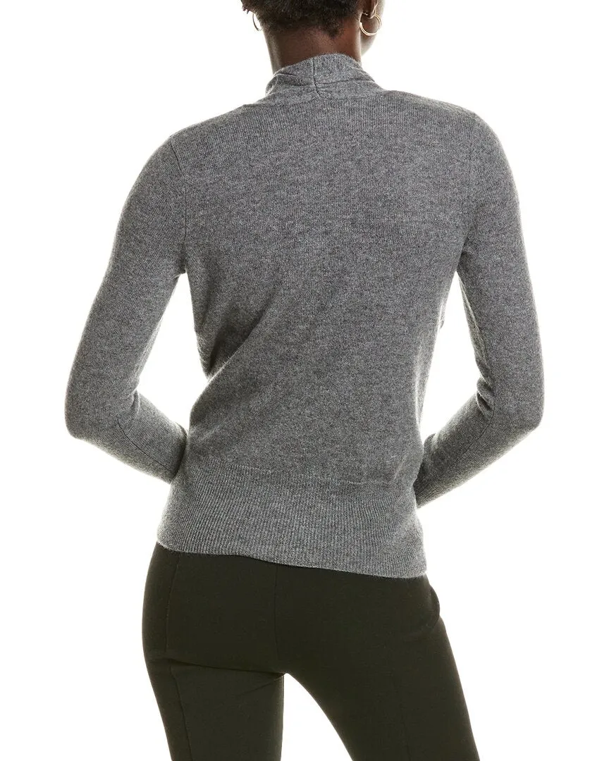 sofiacashmere Modern Faux Wrap Cashmere Sweater