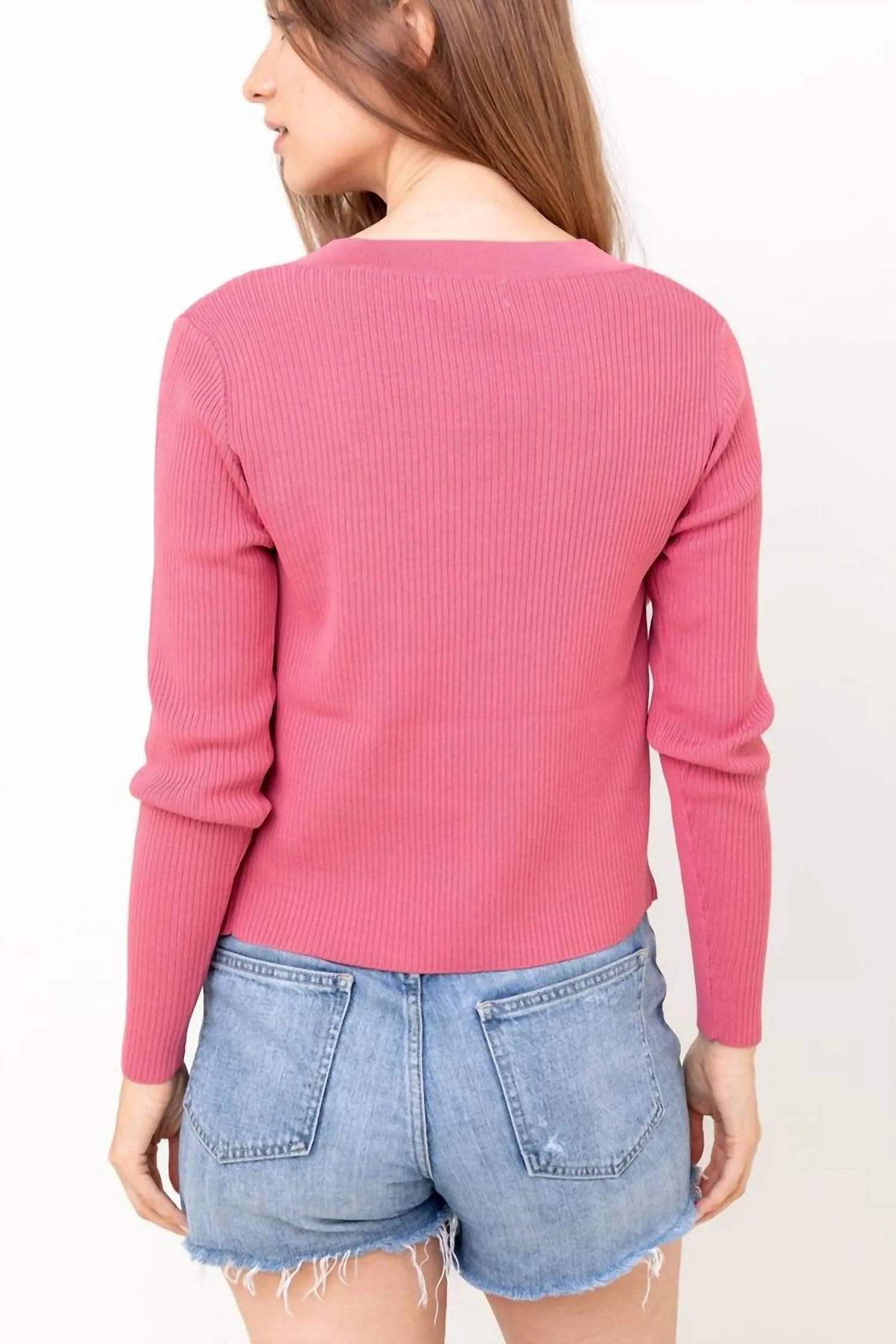 Spring Roll Sweater In Deep Lipstick