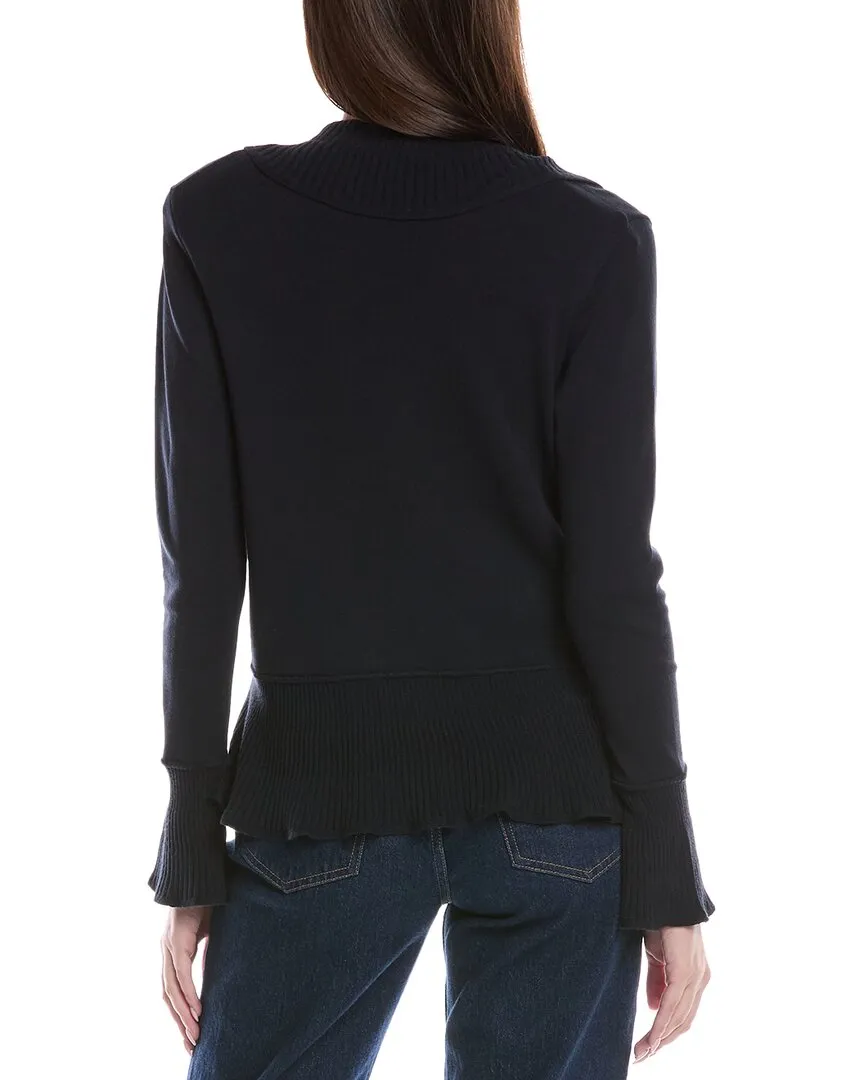 St. John Fluid Ruffle Knit Cardigan