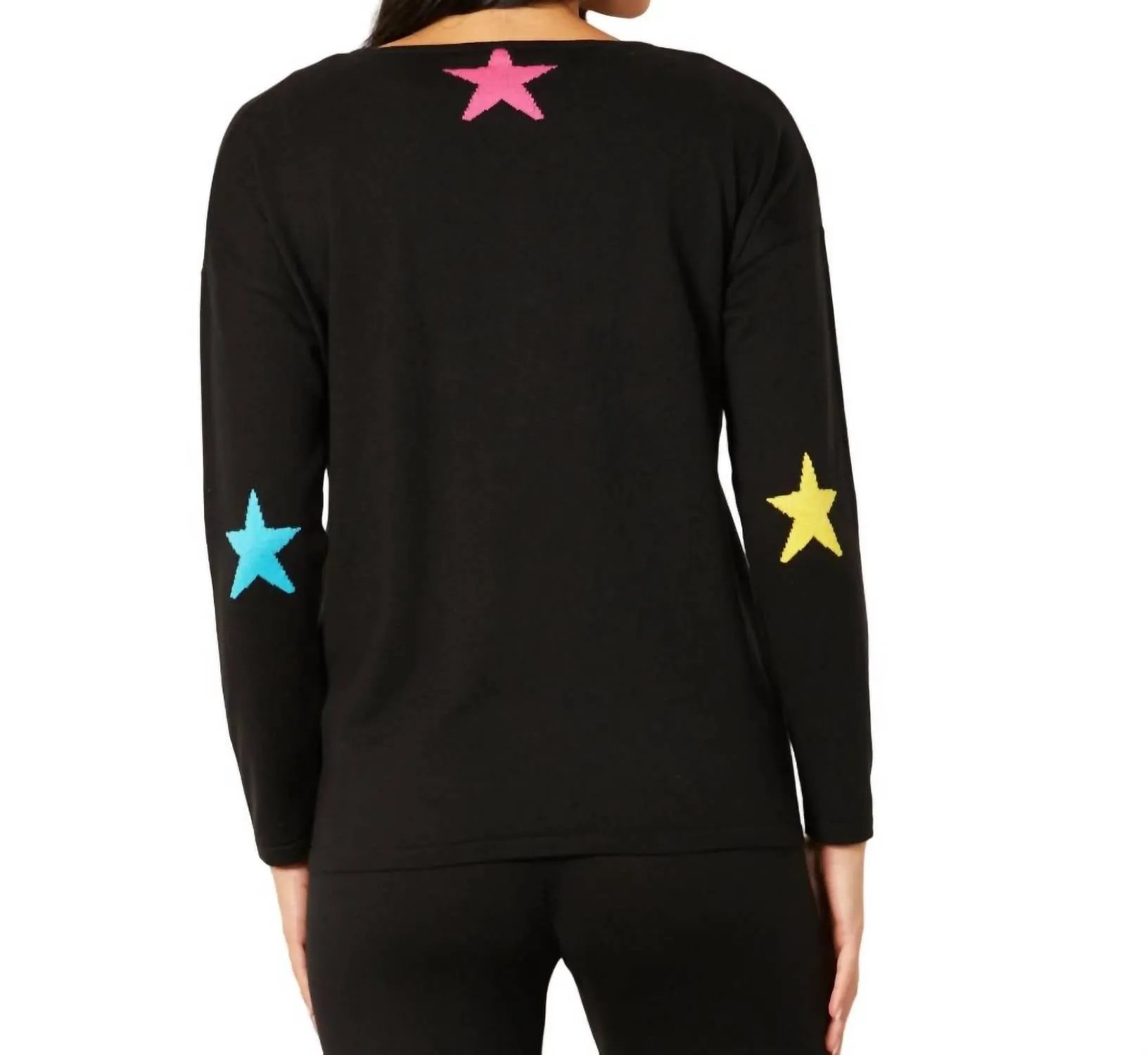 Star Crew Detail Top In Black