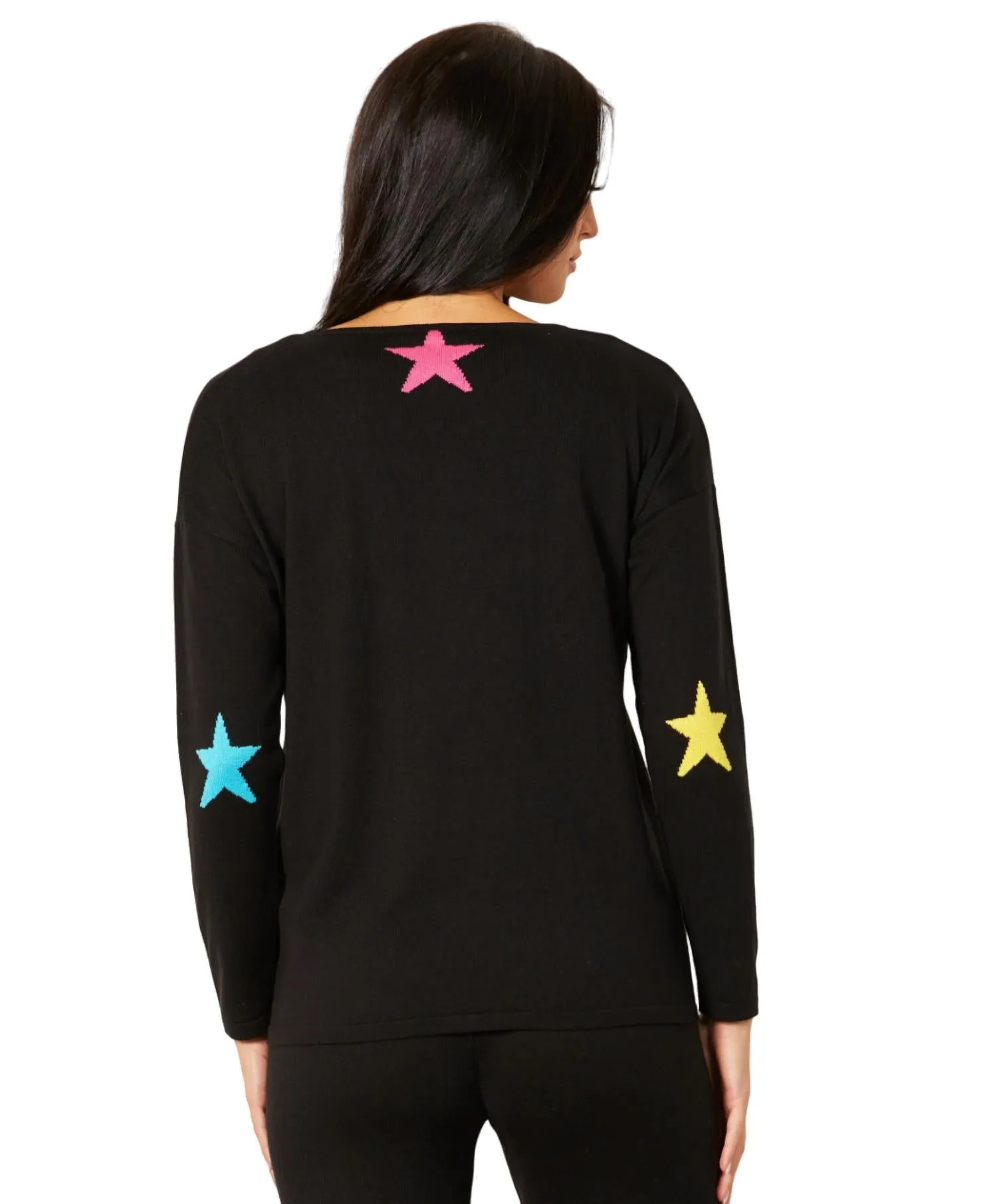 Star Crew Detail Top In Black