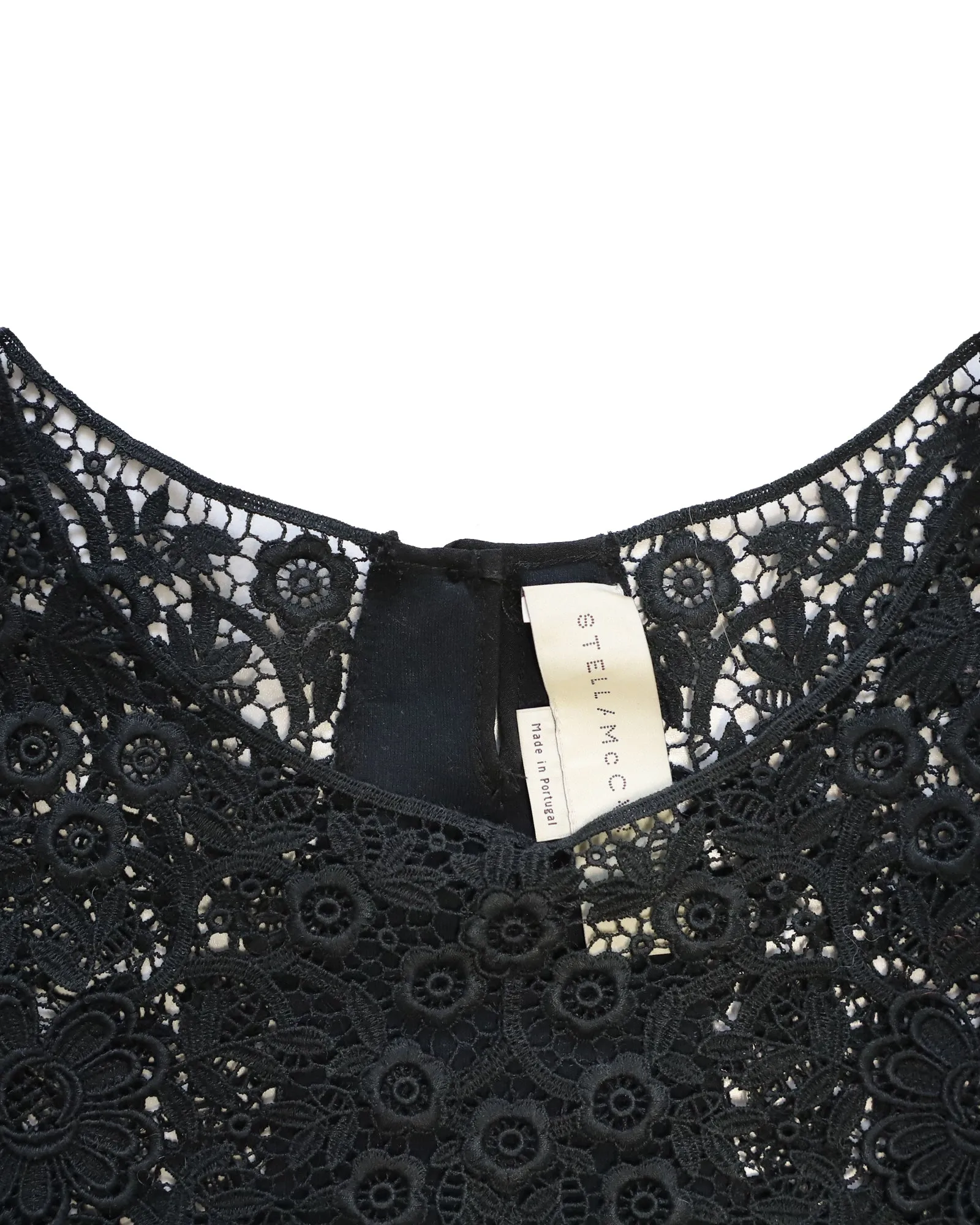 Stella Mccartney Lace-Trimmed Sweater in Dark Grey Cotton