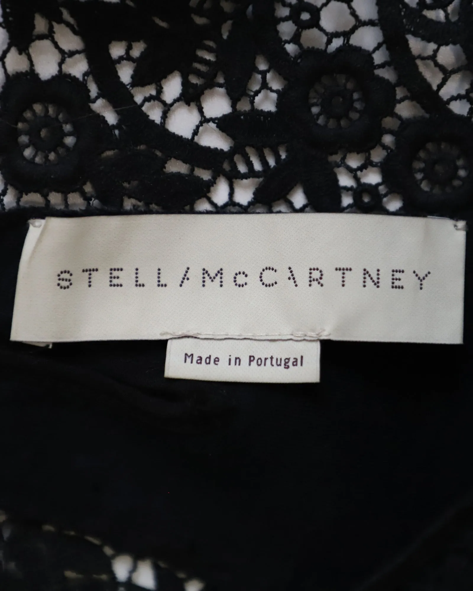 Stella Mccartney Lace-Trimmed Sweater in Dark Grey Cotton