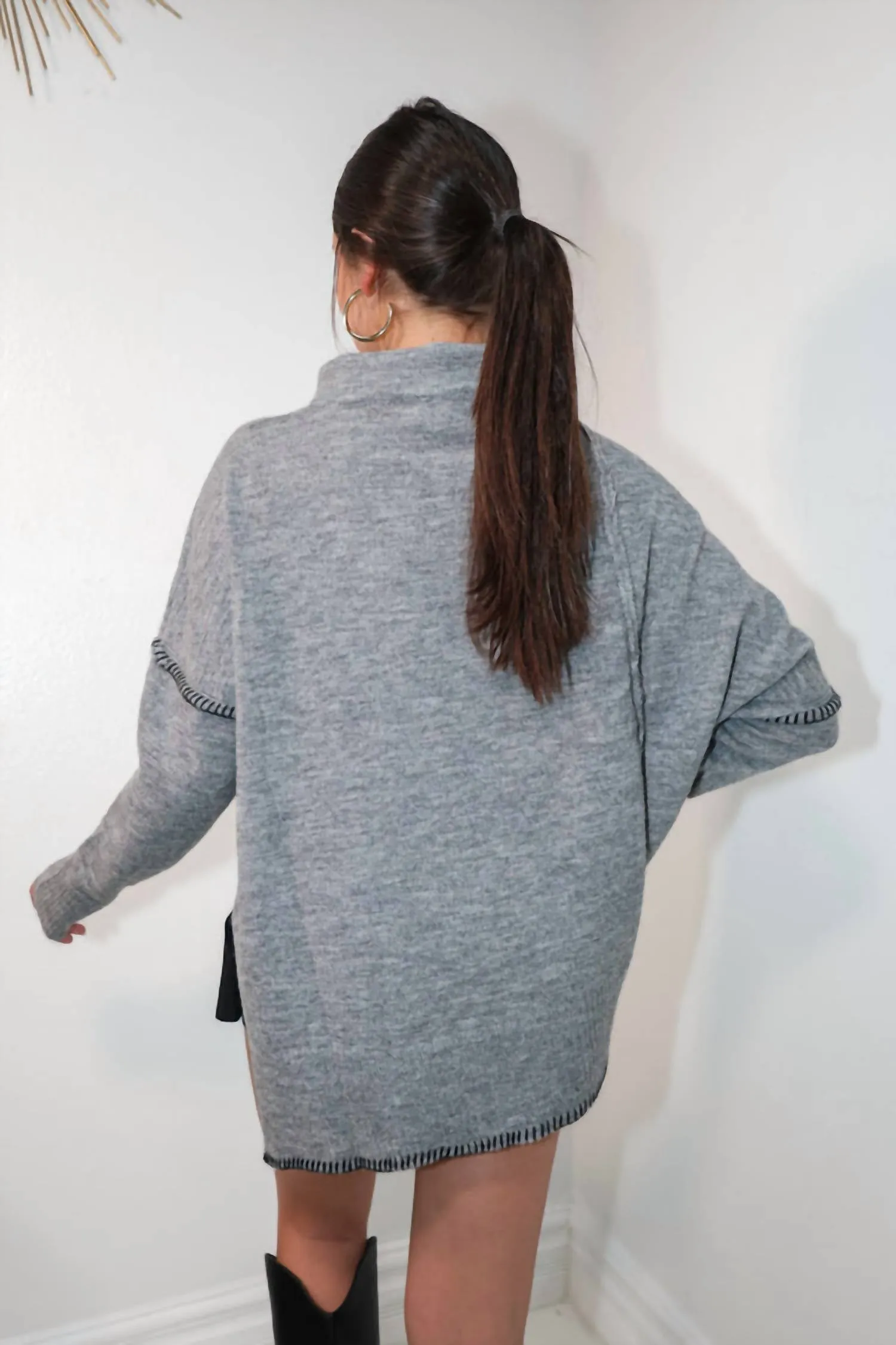 Stitch Sweater In Grey