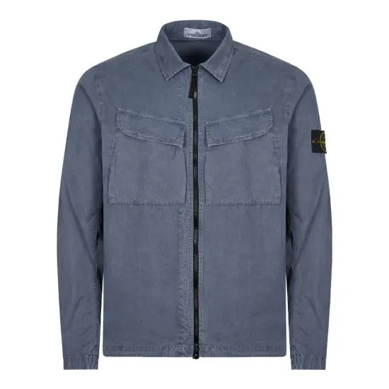 Stone Island Avio Blue Double Pocket Overshirt