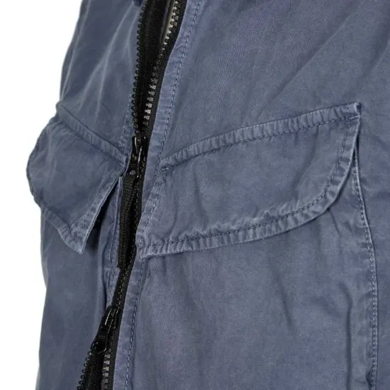 Stone Island Avio Blue Double Pocket Overshirt
