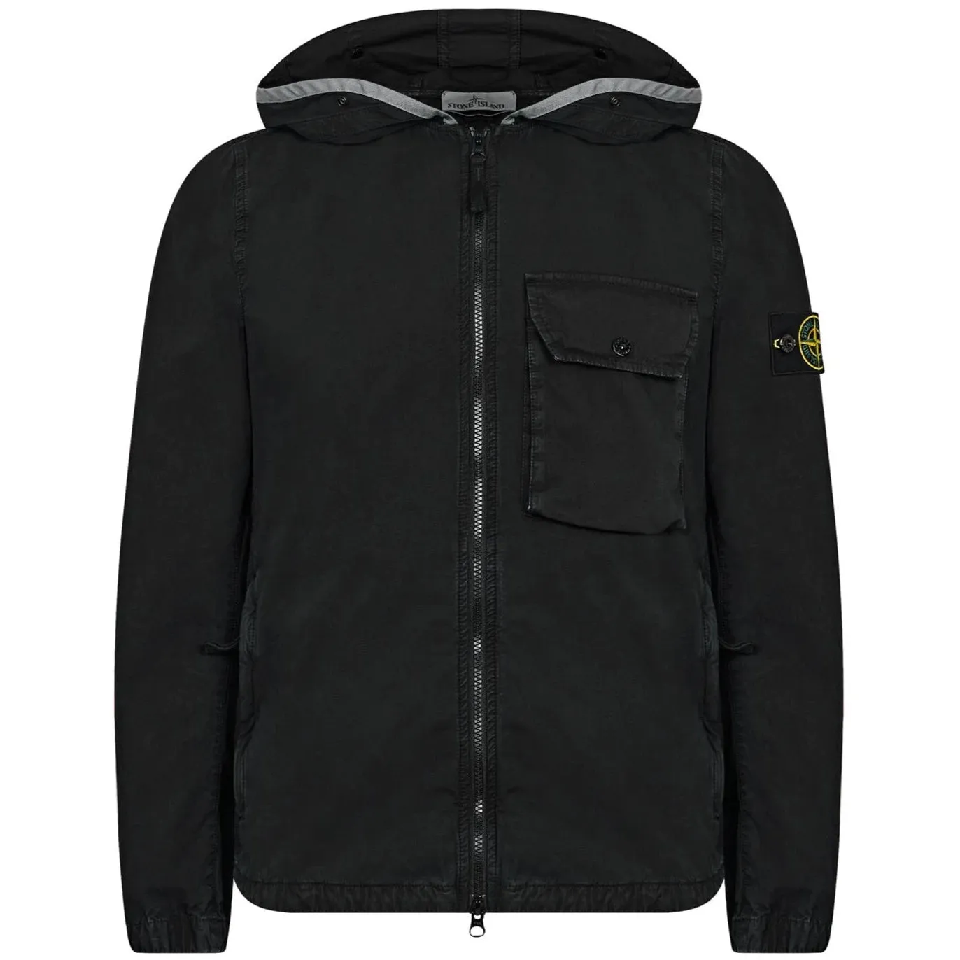 Stone Island Black Brushed Hooded Overshirt