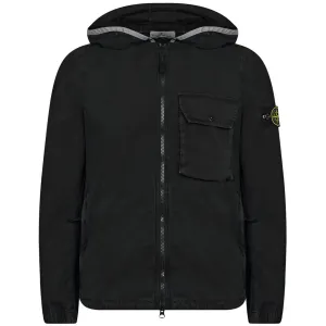Stone Island Black Brushed Hooded Overshirt