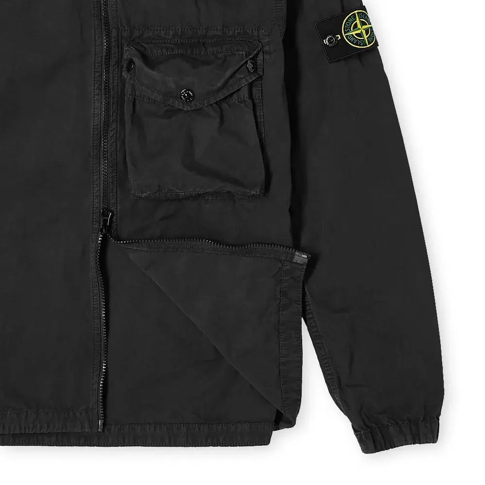 Stone Island Black Zip Pocket Overshirt