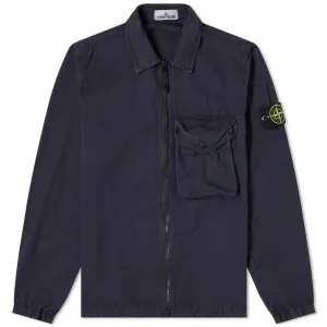 Stone Island Navy Zip Pocket Overshirt