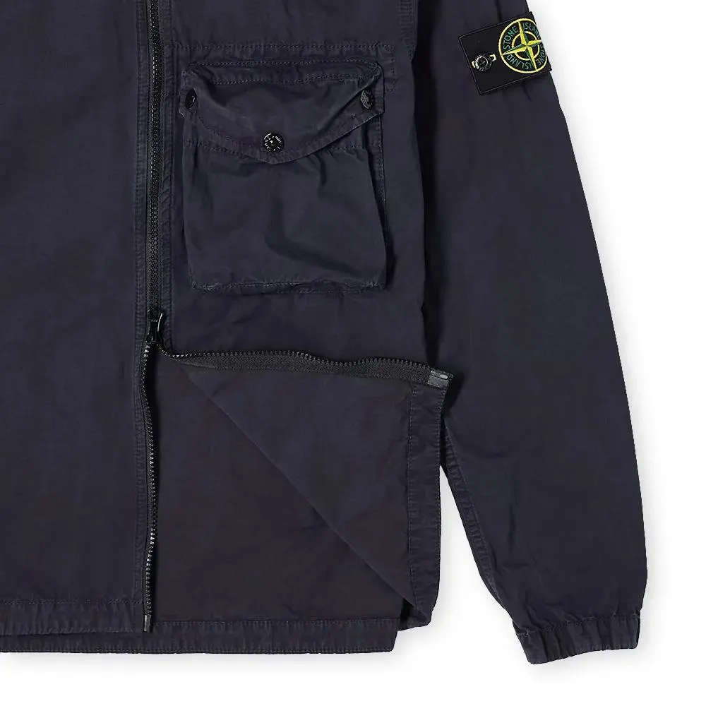 Stone Island Navy Zip Pocket Overshirt