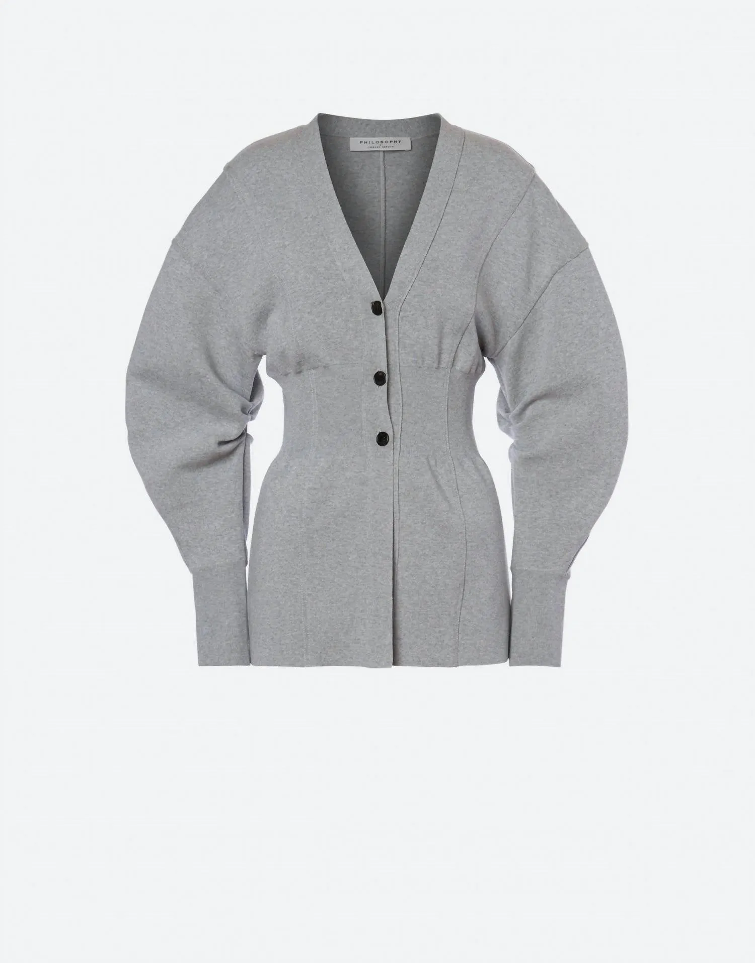 Stretch Viscose Cardigan In Grey