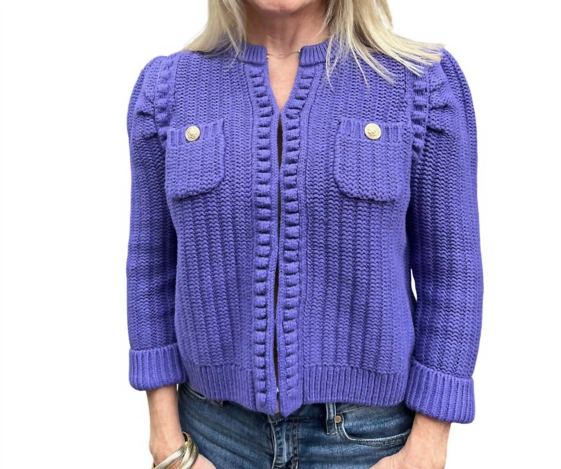 Sweater Jacket In Violet