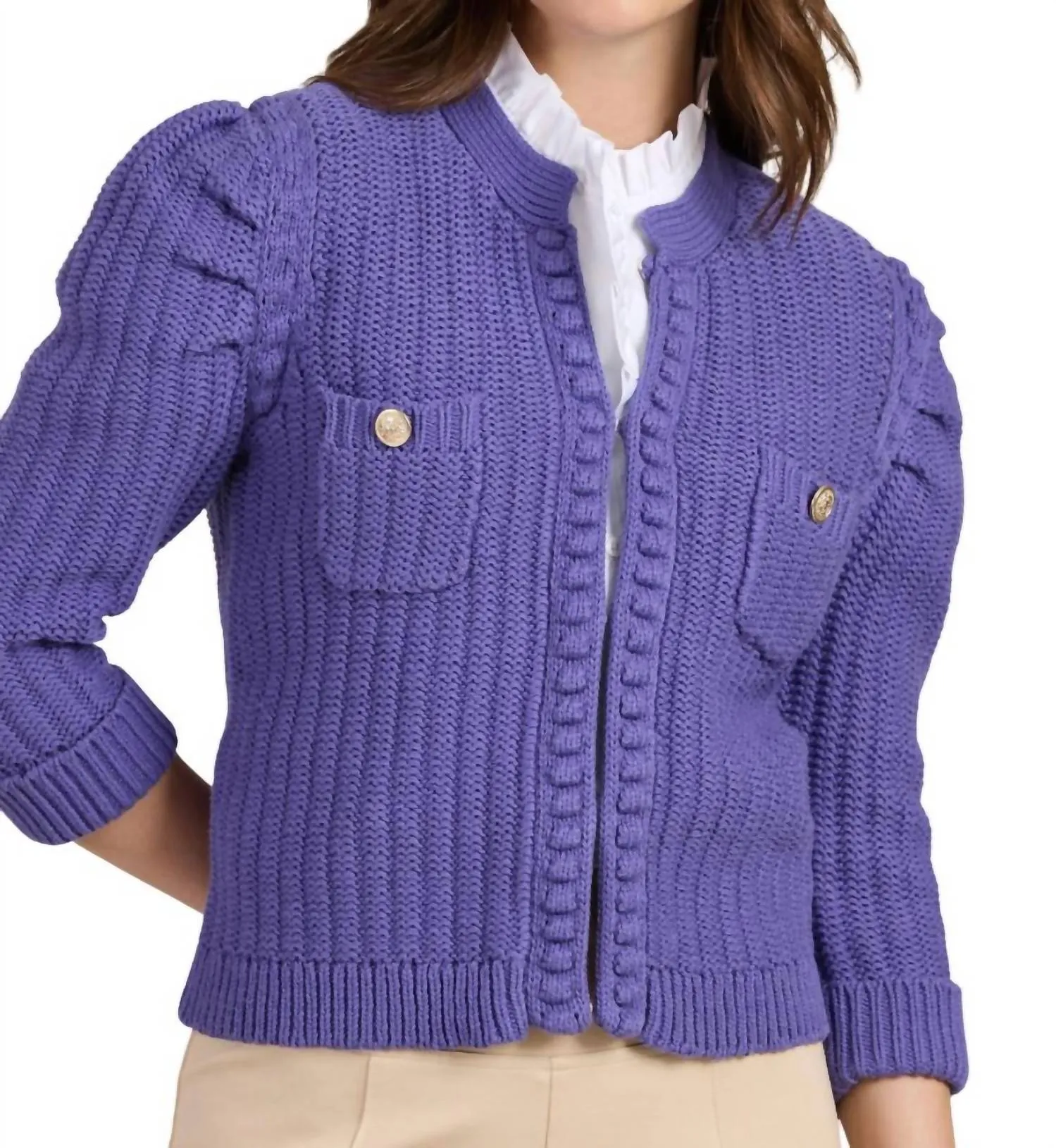 Sweater Jacket In Violet