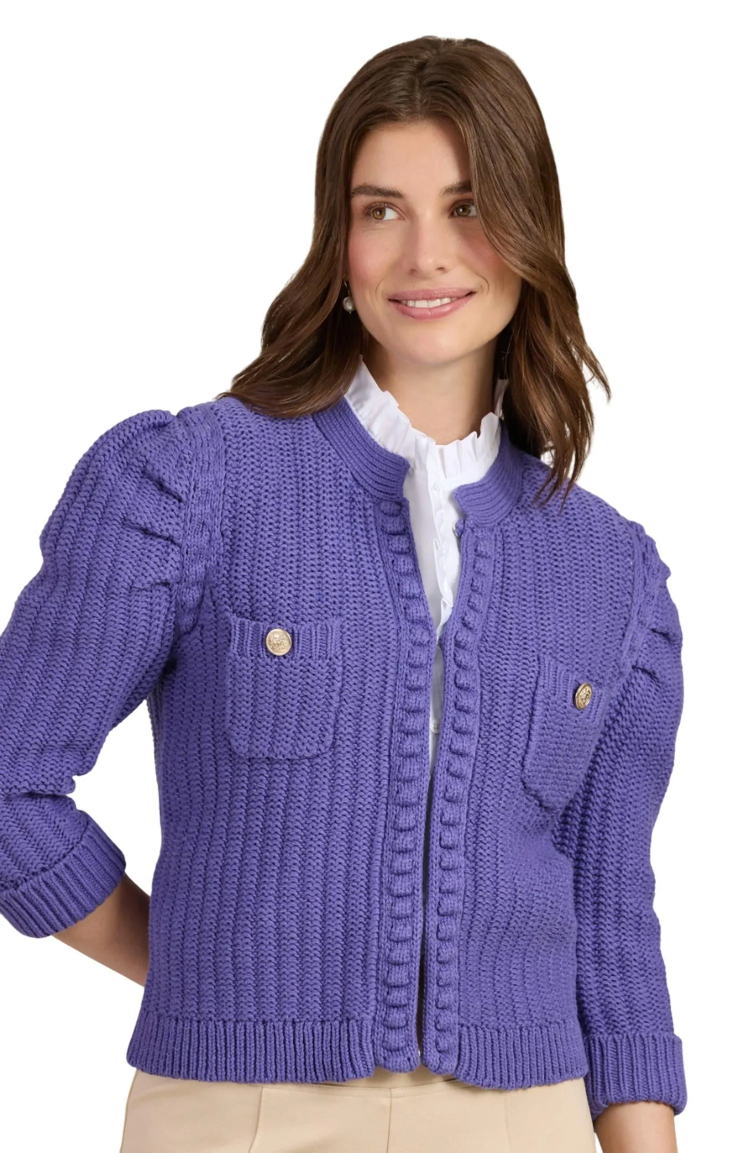 Sweater Jacket In Violet
