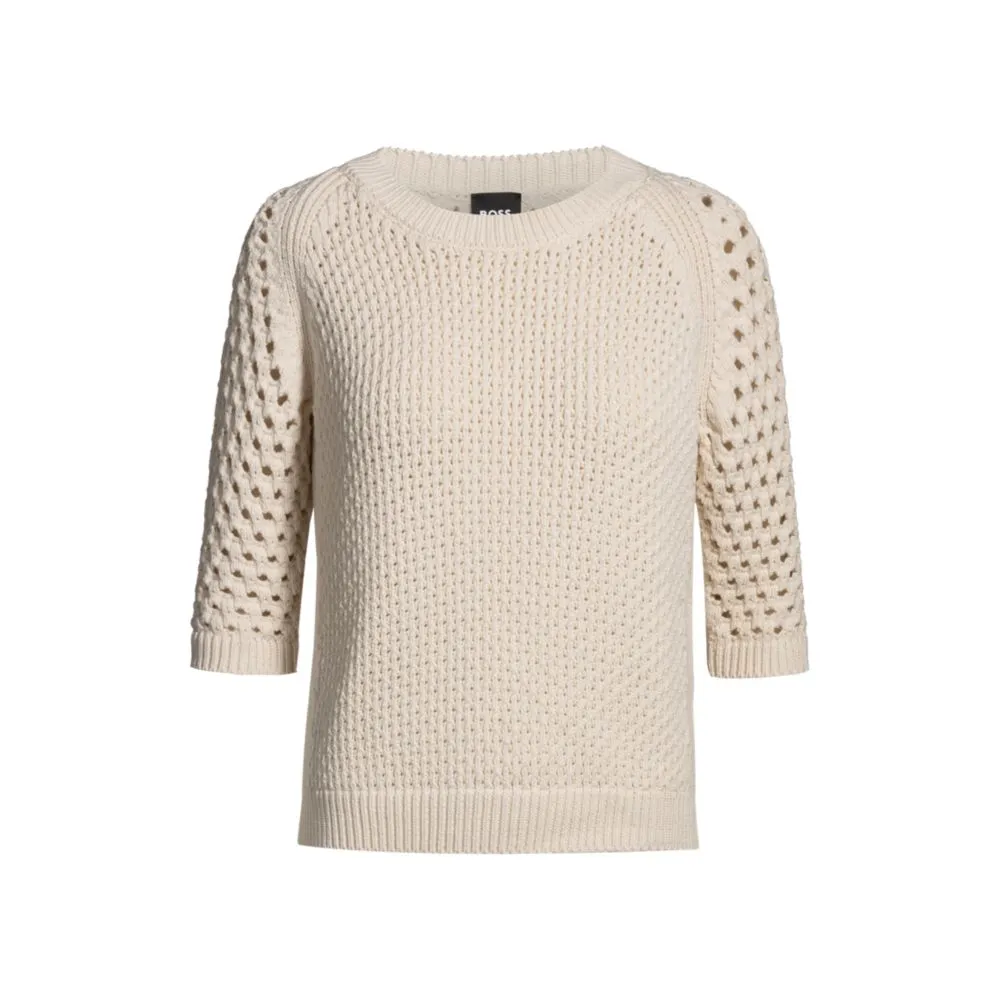 Sweater with mixed knits