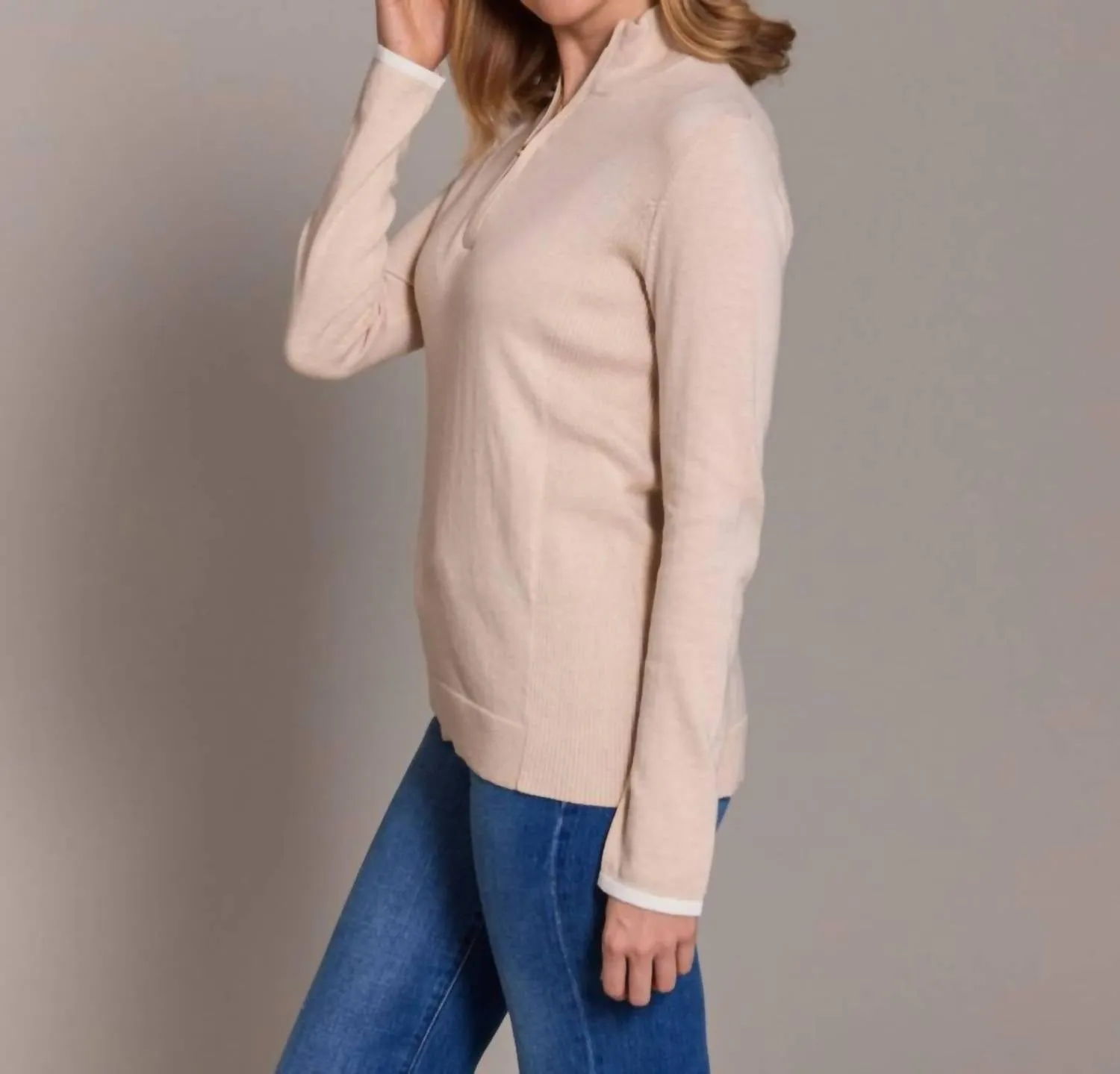 Tee Time Half Zip Pullover In White