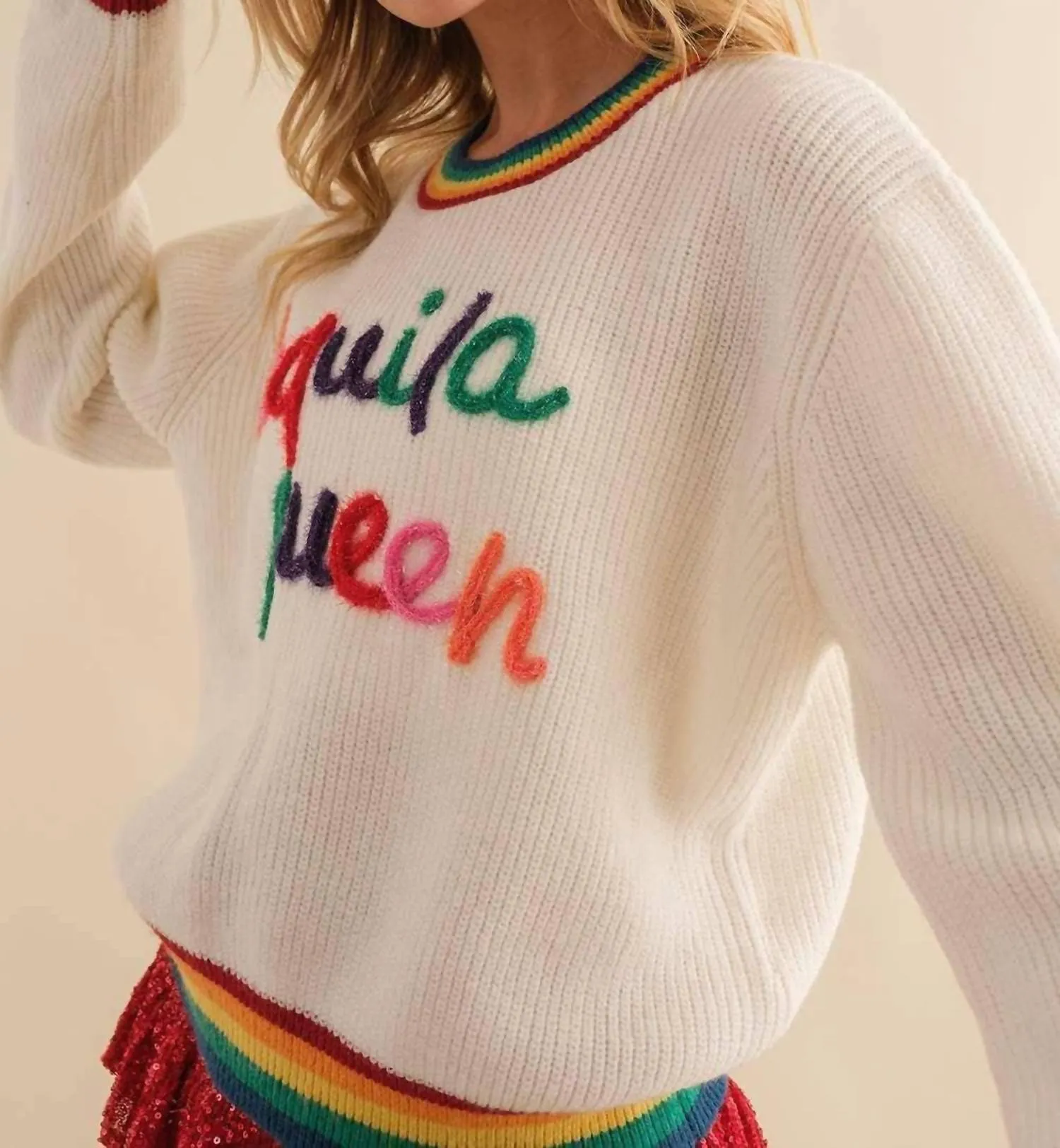Tequila Queen Sweater In White